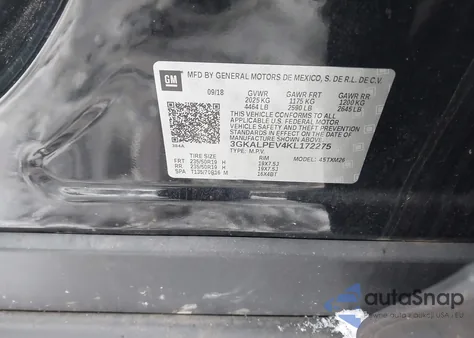 2019 GMC Terrain Slt from USA, damaged, VIN 3GKALPEV4KL172275